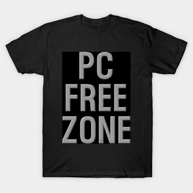 PC Free Zone black T-Shirt by SteamyR